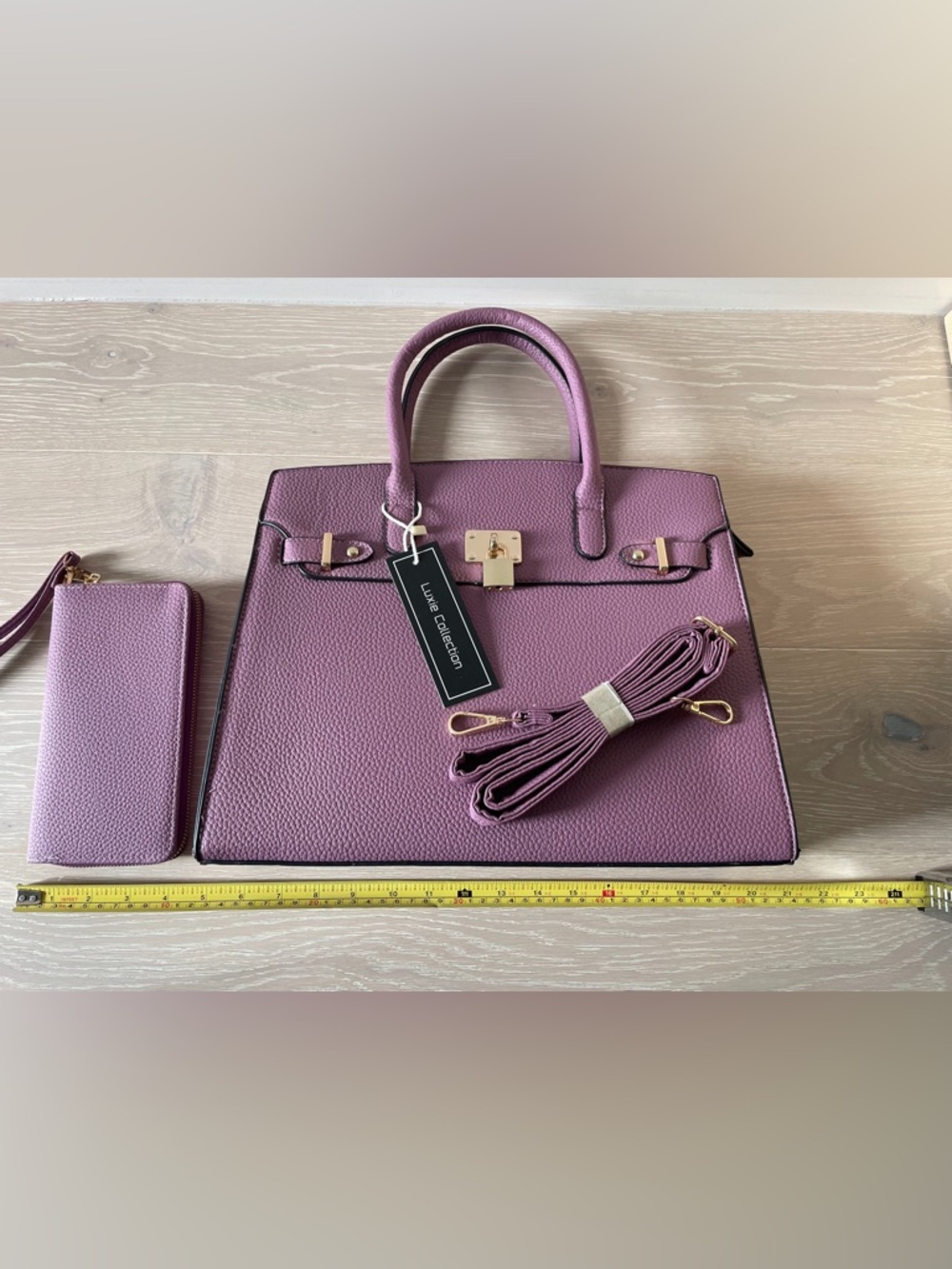 BNWT Jane Birkin inspired purse/bag in mauve pink/purple - Picture 5 of 11